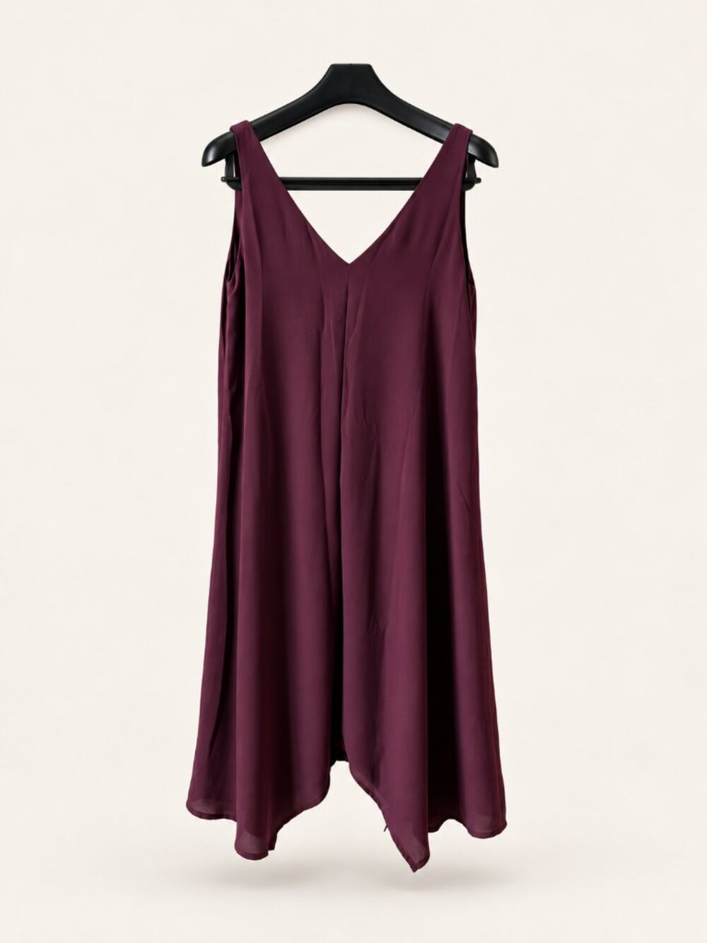 MONK & LOU | Sleeveless V-Neck Dress – Burgundy XXS